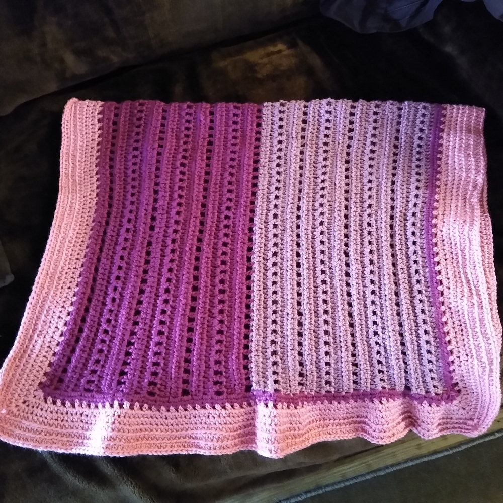 Hand crochet baby blanket